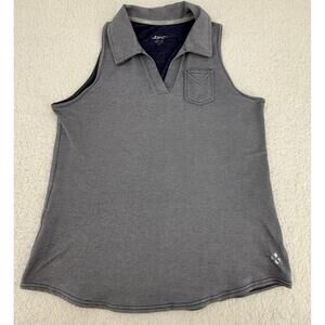 Jofit White Collared Vneck Chest Pocket Sleeveless Polo Shirt‎ Size Medium